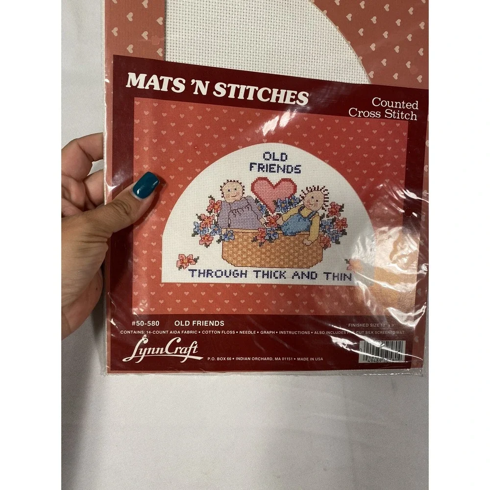 mats n stitches counted cross stitch kit old friends 50-580‎